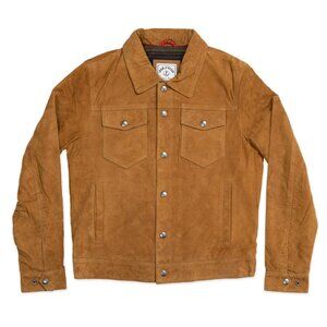 Mens Iron & Resin Ojai Goat Suede Jacket Cognac Brown XL NWT Flannel Lined
